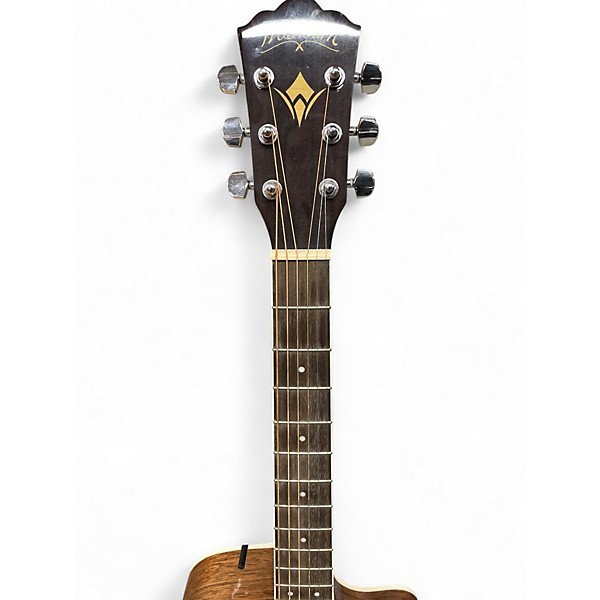 Used Washburn HF11SCE-0 Vintage Yellow Acoustic Electric Guitar