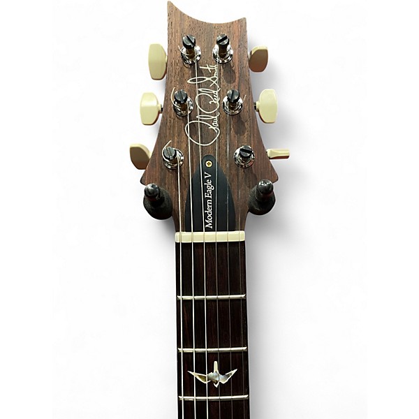 Used 2024 PRS MODERN EAGLE V 10 TOP FLAME Cherry Sunburst Solid Body Electric Guitar