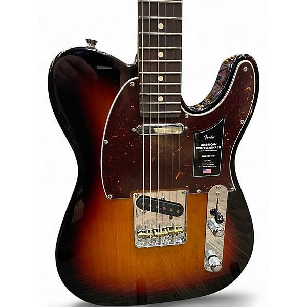 Used Fender American Professional II Telecaster 3 Tone Sunburst Solid Body Electric Guitar