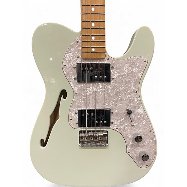 Used Fender Deluxe Thinline Telecaster Mint Green Hollow Body Electric Guitar