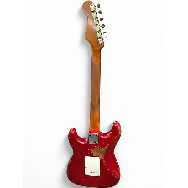 Used 2022 Fender 1963 Heavy Relic Stratocaster Custom Shop Crimson Transparent Solid Body Electric Guitar