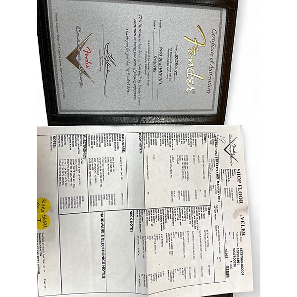 Used 2022 Fender 1963 Heavy Relic Stratocaster Custom Shop Crimson Transparent Solid Body Electric Guitar