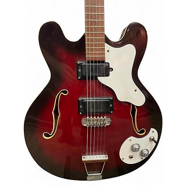 Vintage 1960s Mosrite CELEBRITY Crimson Red Burst Hollow Body Electric Guitar