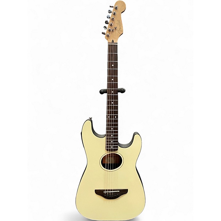 Used Fender STRATACOUSTIC OWT Vintage White Acoustic Electric
