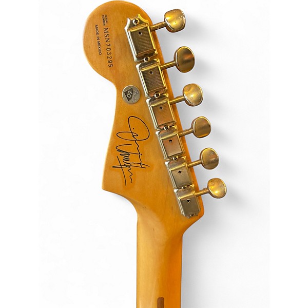 Used 2006 Fender Artist Series Jimmie Vaughan Tex-Mex Stratocaster Aged White Solid Body Electric Guitar