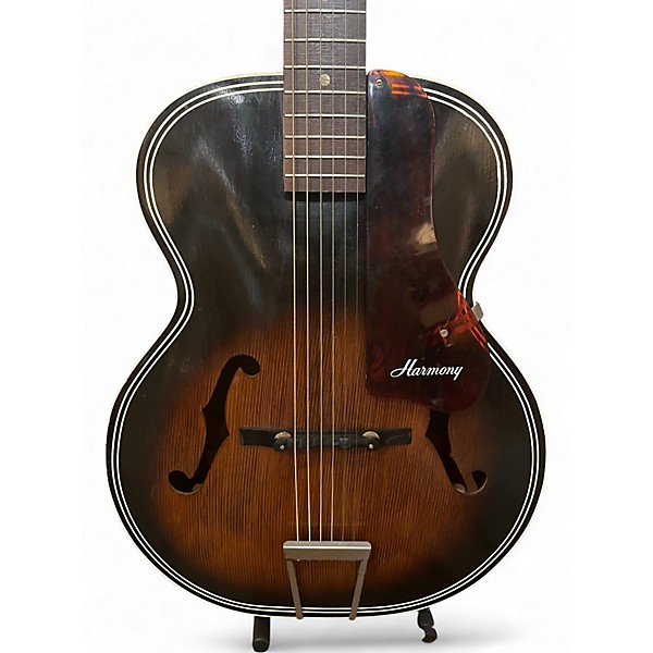 Vintage 1960s Harmony H1215 2 Color Sunburst Acoustic Electric Guitar