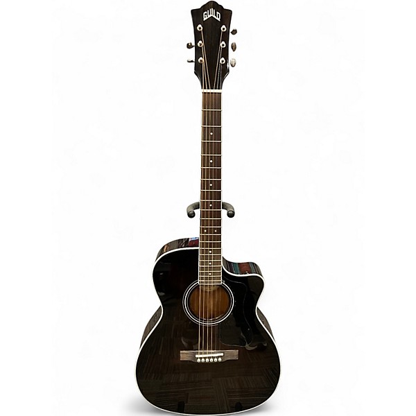 Used Guild OM260CE Trans Black Acoustic Electric Guitar