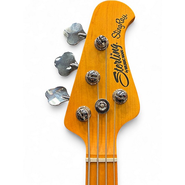 Used Sterling by Music Man Sting Ray 4 White Electric Bass Guitar