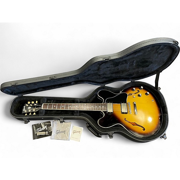 Used Gibson ES335 Satin Vintage Burst Hollow Body Electric Guitar