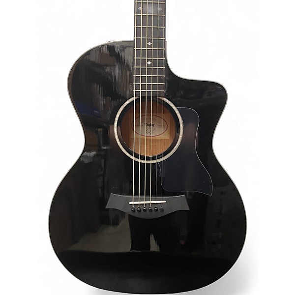 Used Taylor 214CE Deluxe Black Acoustic Electric Guitar
