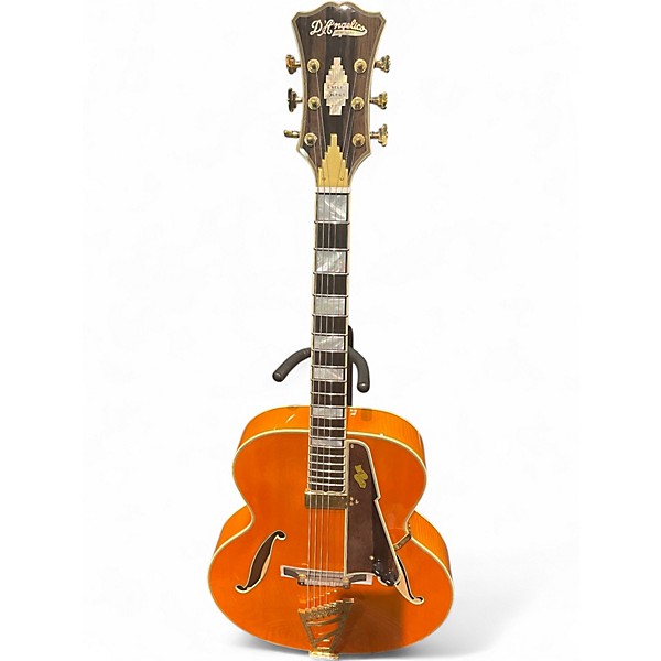 Used 2000 D'Angelico EX STYLE B Orange Hollow Body Electric Guitar
