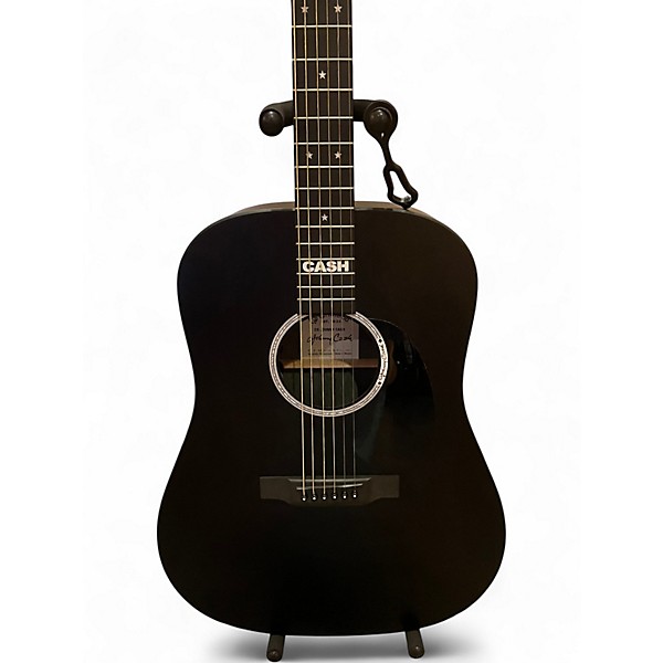 Used Martin DX Johnny Cash Black Acoustic Electric Guitar