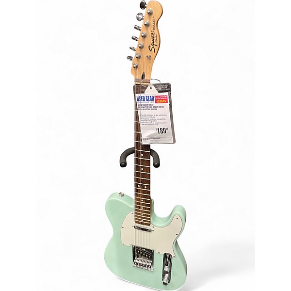Used Squier Bullet Telecaster Surf Green Solid Body Electric Guitar