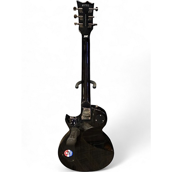 Used 2012 ESP EC-100QM Trans Black Solid Body Electric Guitar