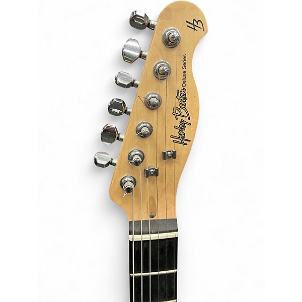 Used Harley Benton TE-90QM HH BLUE QUILT Solid Body Electric Guitar