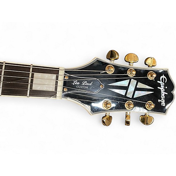 Used Epiphone Les Paul Custom White Solid Body Electric Guitar