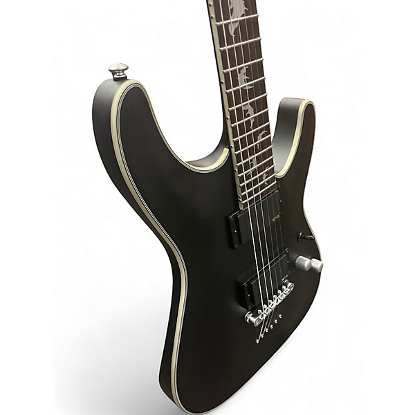 Used Schecter Guitar Research Damien Platinum Flat Black Solid Body Electric Guitar