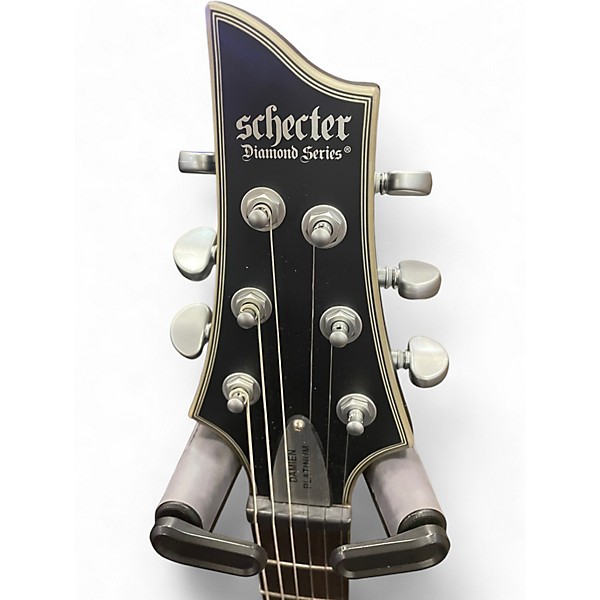Used Schecter Guitar Research Damien Platinum Flat Black Solid Body Electric Guitar