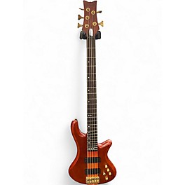 Used Schecter Guitar Research Stiletto Studio 5 String Honey Satin Electric Bass Guitar