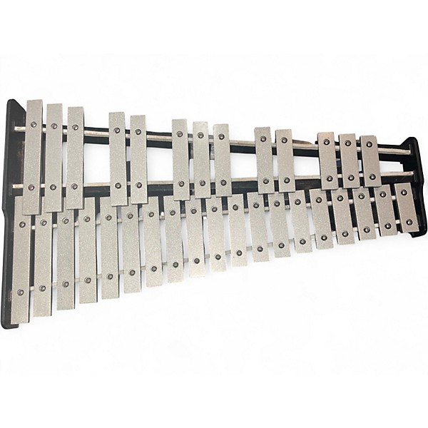 Used Pearl 14in student snare drum and bell kit Silver Drum