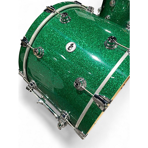 Used DW 3 Piece SSC Collector's Series Green Sparkle Drum Kit