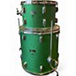Used Pearl 3 Piece Down Beat Green Sparkle Rewrap Drum Kit