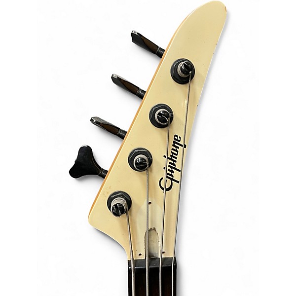 Used 1990s Epiphone Power Bass R Antique White Electric Bass Guitar