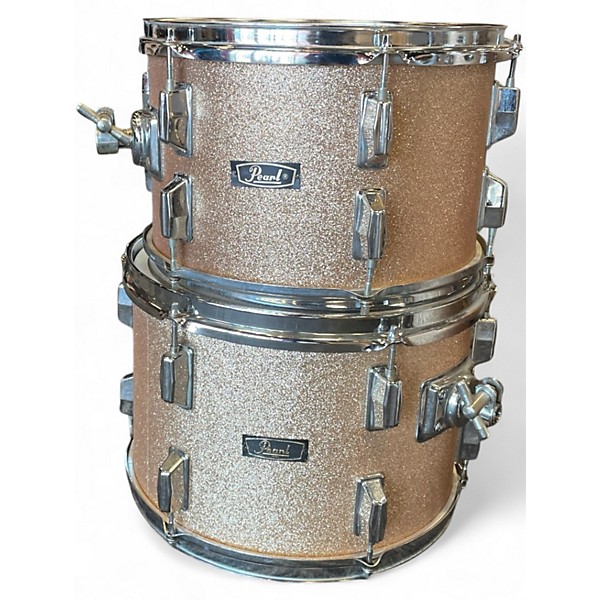 Used Pearl 5 Piece DOWN BEAT CHAMPAGNE SPARKLE REWRAP Drum Kit