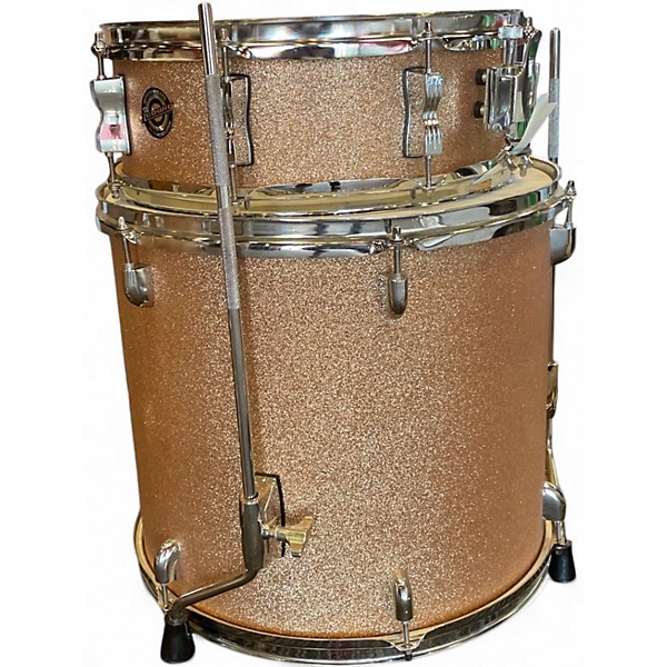 Used Pearl 5 Piece DOWN BEAT CHAMPAGNE SPARKLE REWRAP Drum Kit