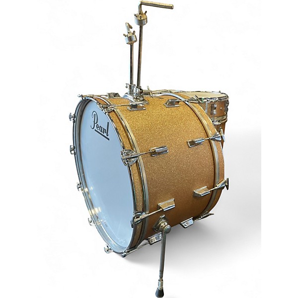 Used Pearl 5 Piece DOWN BEAT CHAMPAGNE SPARKLE REWRAP Drum Kit