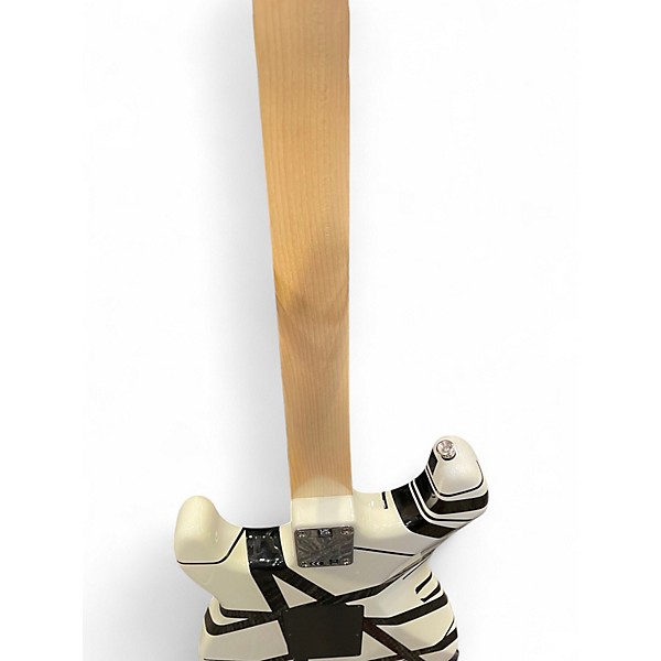 Used EVH Striped Series Black and White Solid Body Electric Guitar