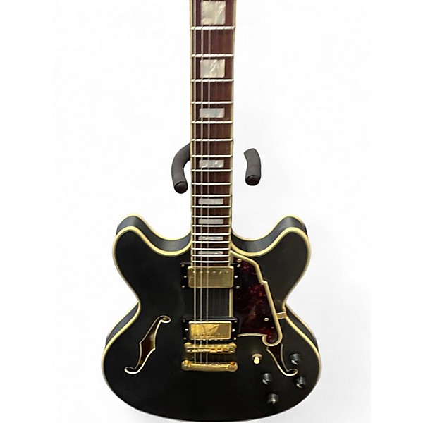 Used D'Angelico dlx dc satin Satin Black Hollow Body Electric Guitar