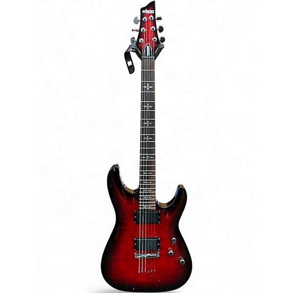 Used Schecter Guitar Research DIAMOND SERIES DEMON 6 Crimson Red Burst Solid Body Electric Guitar
