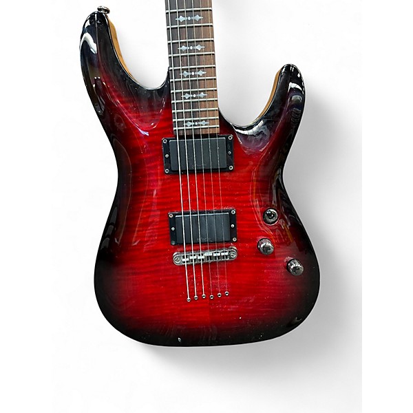 Used Schecter Guitar Research DIAMOND SERIES DEMON 6 Crimson Red Burst Solid Body Electric Guitar