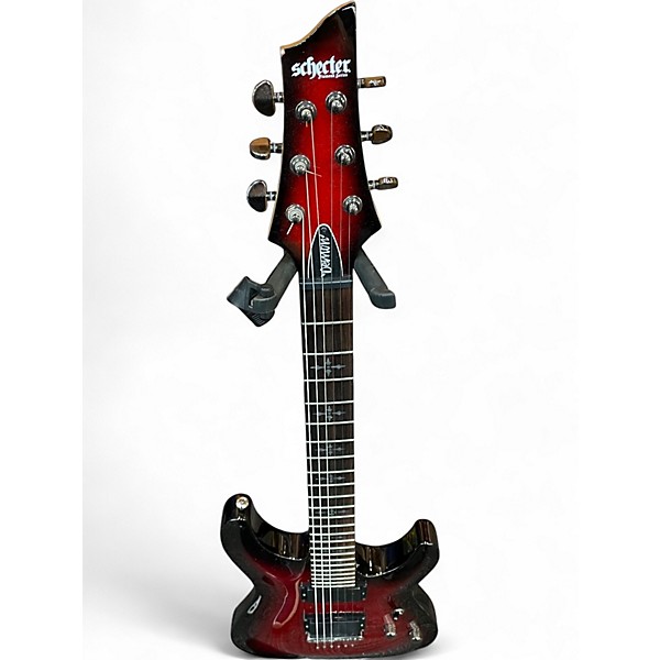 Used Schecter Guitar Research DIAMOND SERIES DEMON 6 Crimson Red Burst Solid Body Electric Guitar