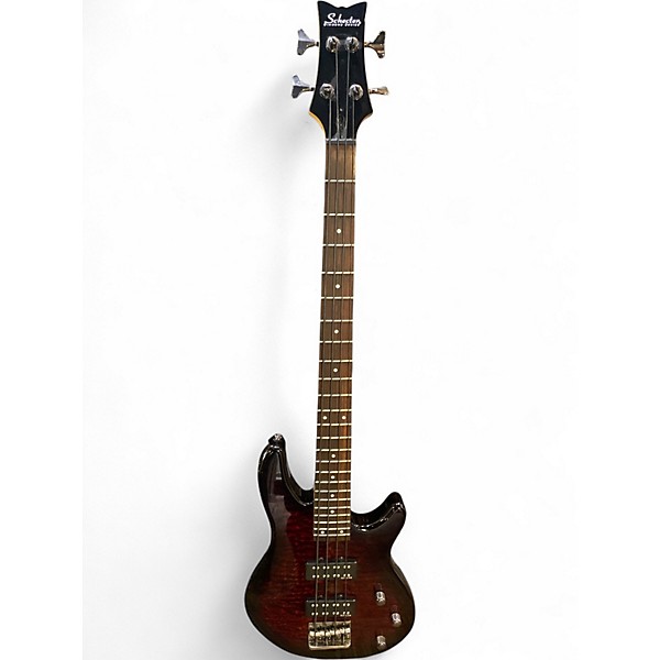 Used Schecter Guitar Research Raiden Special 4 String Red and Black Electric Bass Guitar