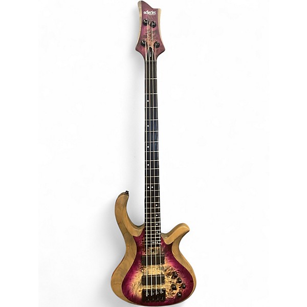 Used Schecter Guitar Research Riot 4 String Aurora Burst Electric Bass Guitar