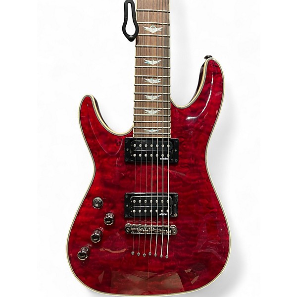 Used Schecter Guitar Research Omen Extreme 7 Left Handed Black Cherry Electric Guitar