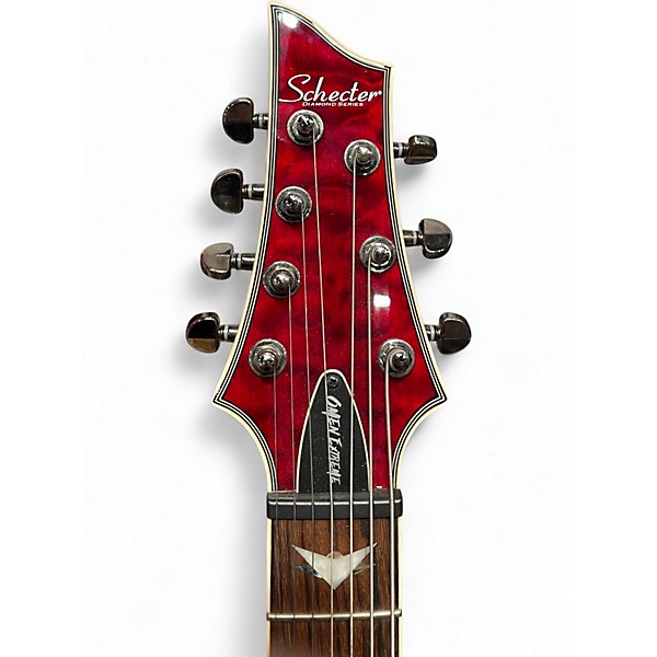 Used Schecter Guitar Research Omen Extreme 7 Left Handed Black Cherry Electric Guitar