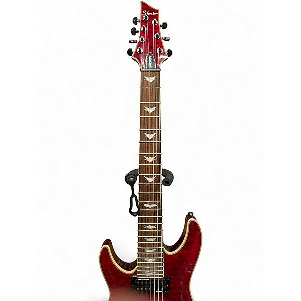 Used Schecter Guitar Research Omen Extreme 7 Left Handed Black Cherry Electric Guitar