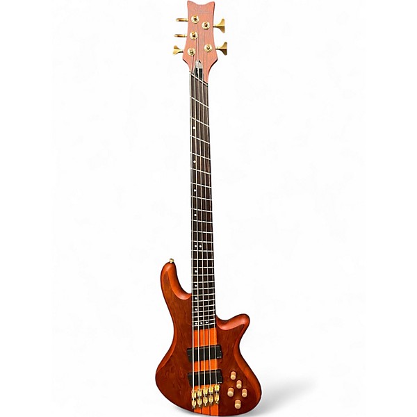 Used Schecter Guitar Research Stiletto Studio 5 String Satin Honey Electric Bass Guitar