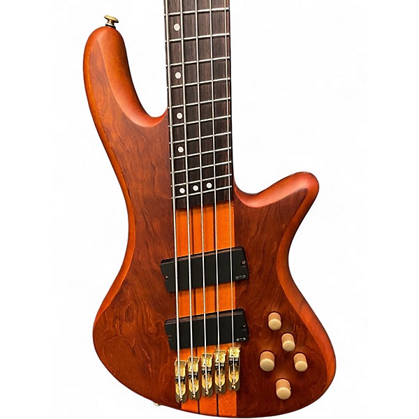 Used Schecter Guitar Research Stiletto Studio 5 String Satin Honey Electric Bass Guitar