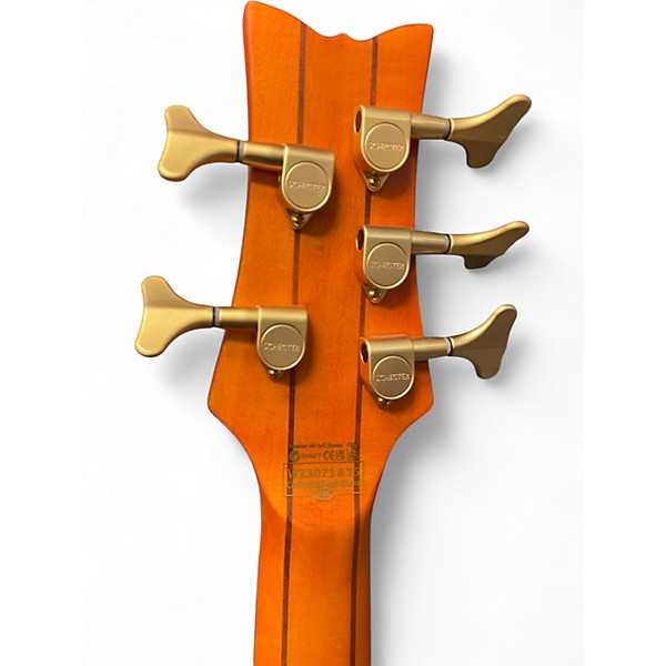 Used Schecter Guitar Research Stiletto Studio 5 String Satin Honey Electric Bass Guitar