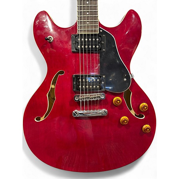 Used Washburn HB30 Crimson Red Burst Hollow Body Electric Guitar