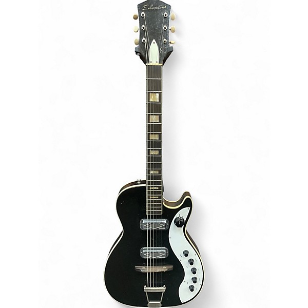 Vintage 1963 Silvertone 1420 Black Hollow Body Electric Guitar