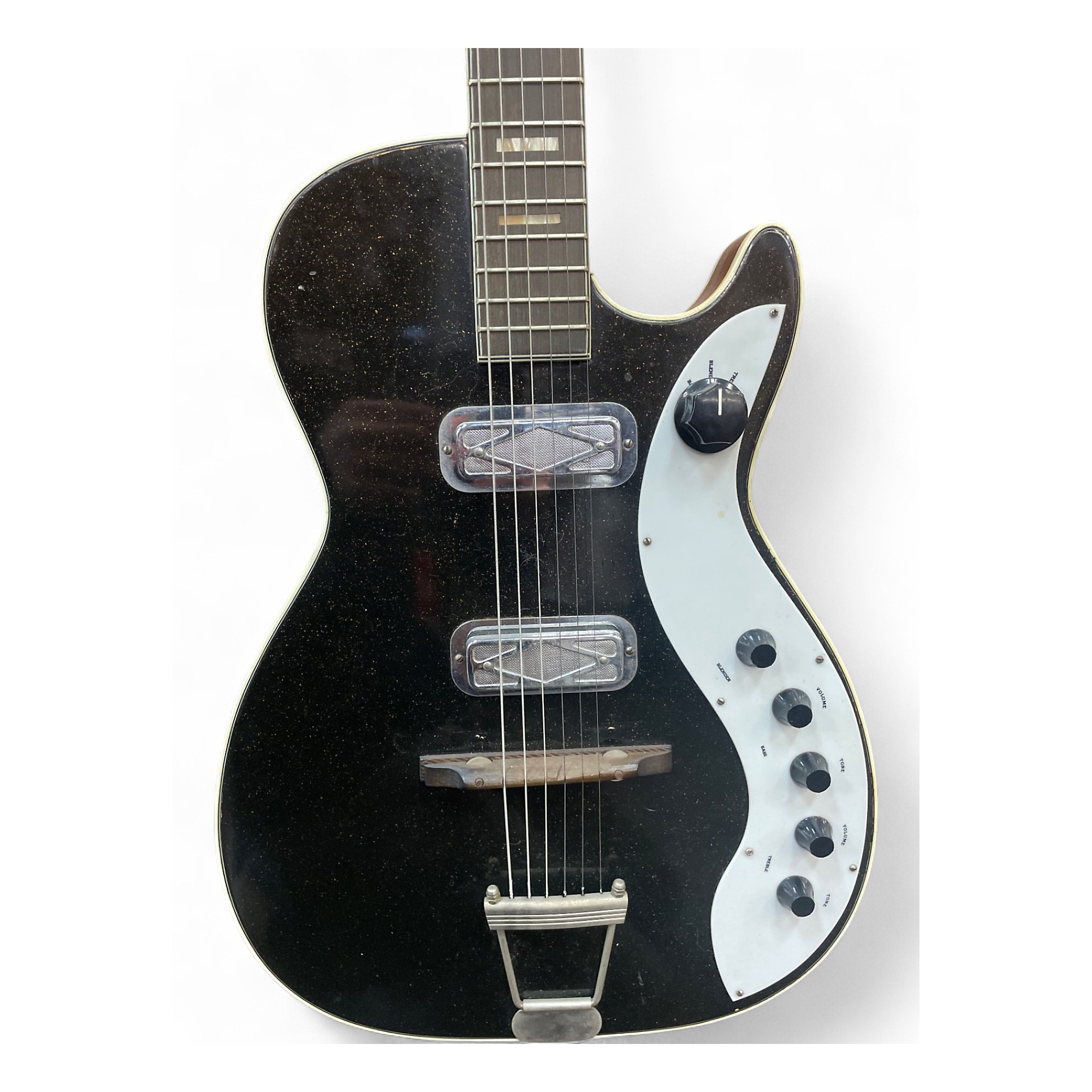 Vintage 1963 Silvertone 1420 Black Hollow Body Electric Guitar