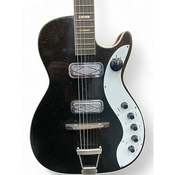 Vintage 1963 Silvertone 1420 Black Hollow Body Electric Guitar