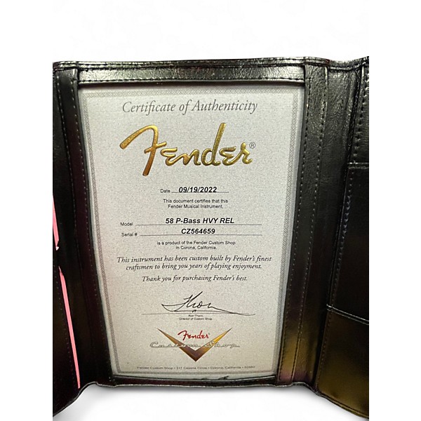 Used Fender CUSTOM SHOP 58 P BASS HEAVY RELIC MAGENTA SPARKLE Electric Bass Guitar