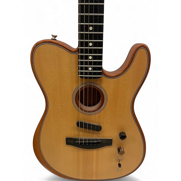 Used Fender American Acoustasonic Telecaster All-Mahogany Natural Solid Body Electric Guitar