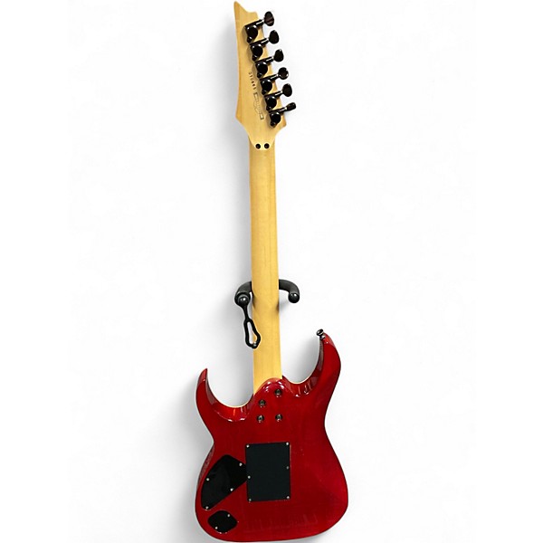 Used 2001 Ibanez PRESTIGE RG2680 Deep Red Flame Top Solid Body Electric Guitar